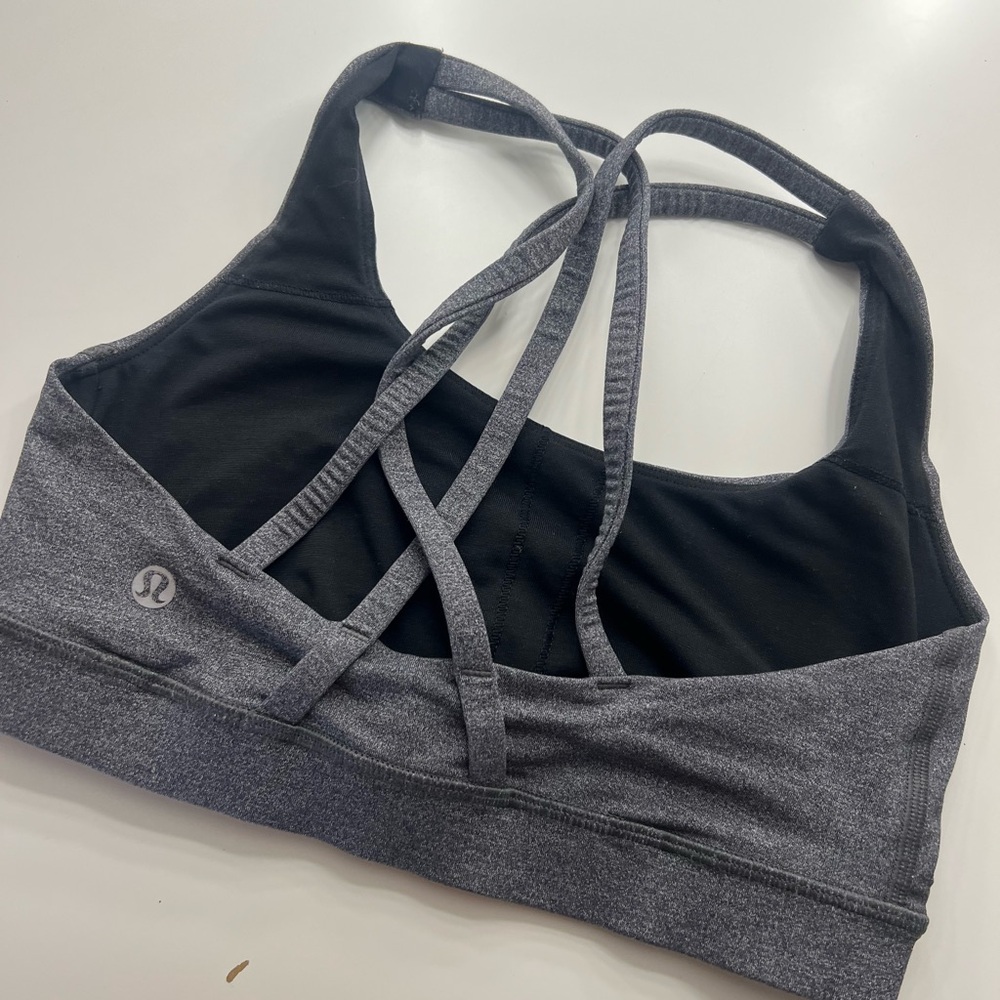 Grey Lululemon Sports Bra Strappy Back